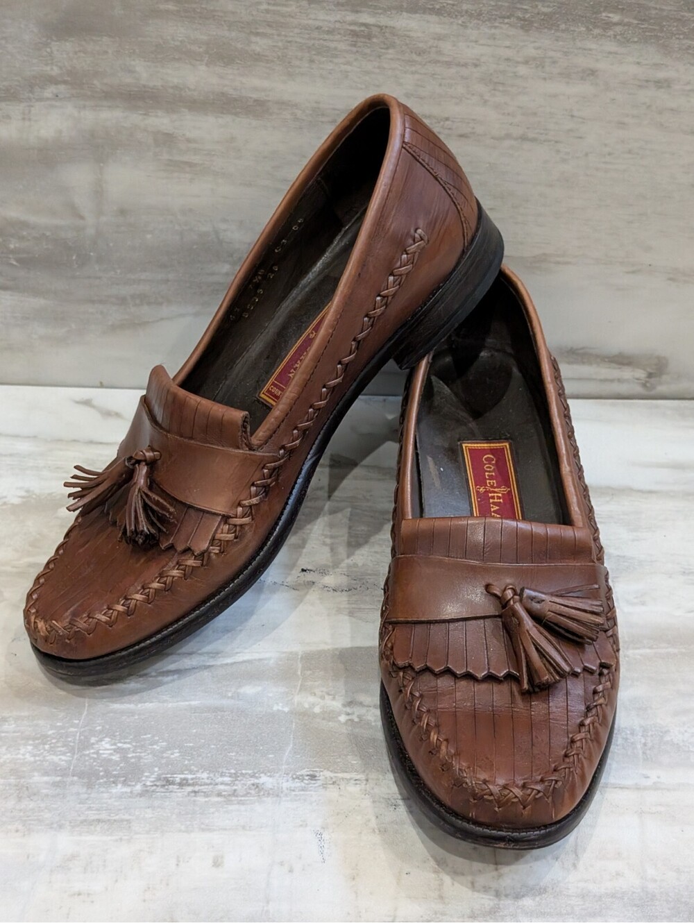 Cole Haan Brown Leather Tassel Loafers Women's Size 7.5